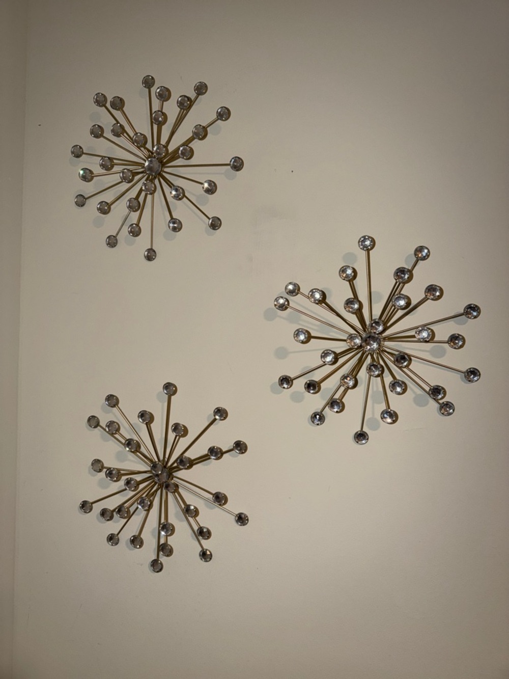 Gold Burst Crystal Wall Decor Set - Home Wall Decor